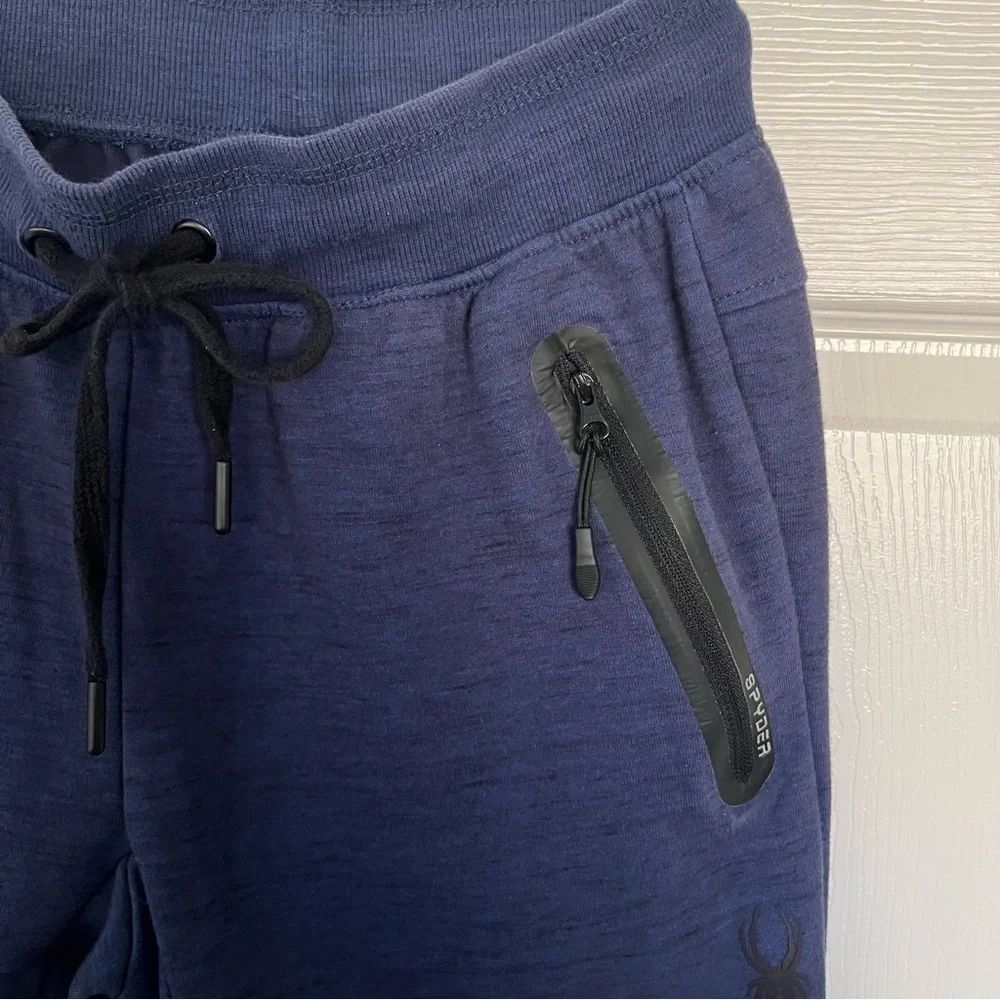 Navy Blue and Black Men’s Spyder Active Jogger Sweatpants Size S